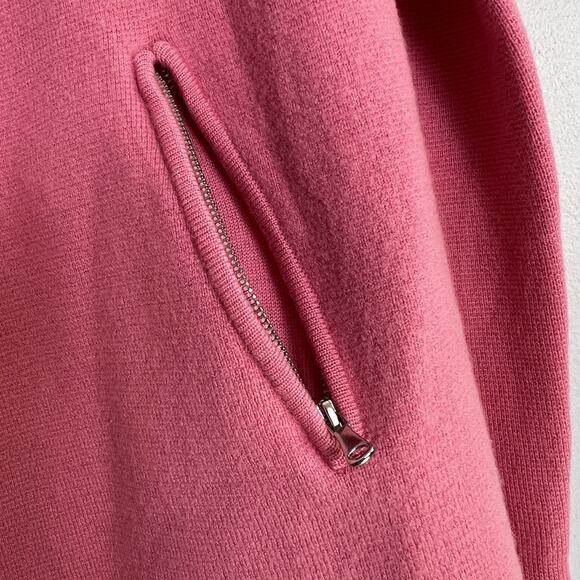 Talbots Womens Pure Merino Wool Cardigan Open Front Pocket Sz L Pink Preppy - Picture 4 of 13